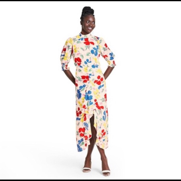 Rixo X Target Floral Watercolor Ruffle Midi Dress - Picture 2 of 5